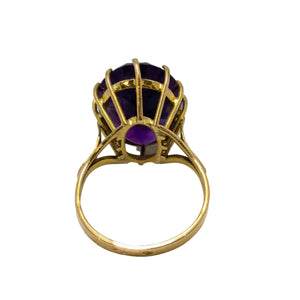 Solitaire en Or Jaune 18 Carats avec Améthyste - Taille 55