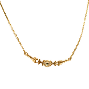 Collier Matinée Or Jaune 18k avec Saphir et Zirconium