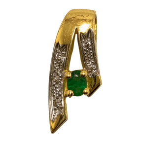 Pendentif Artisanal avec Oxyde de Zirconium & Diamants en Or Jaune 18K