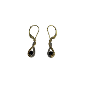 Boucles d'Oreilles Dormeuse Pendante en Or Jaune 18k