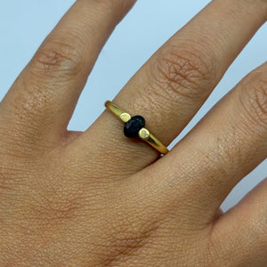 Bague Or Jaune 18K avec Onyx - Taille 56