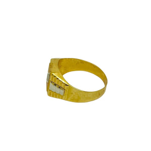 Bague Chevalière en Or Jaune, Or Rose et Or Blanc 18 Carats - Taille 64