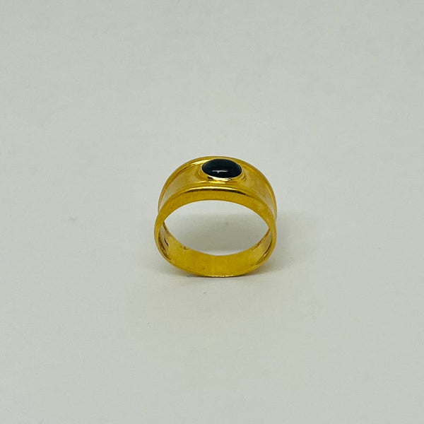 Bague Jonc en Or Jaune 18 Carats avec Saphir - Taille 60