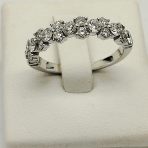 Bague avec Diamants en Or Blanc 18 Carats - Taille 54