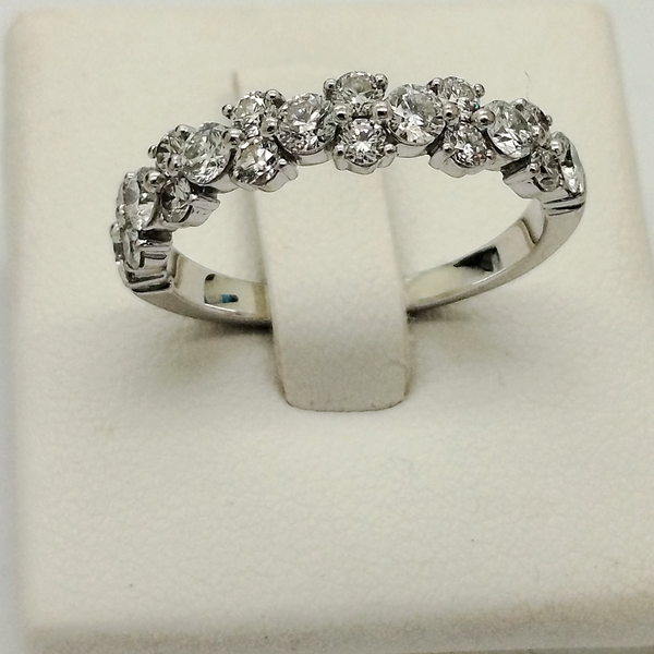 Bague avec Diamants en Or Blanc 18 Carats - Taille 54