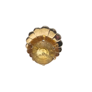 Bague Ancienne en Or Rose avec Citrine 18K Taille 54