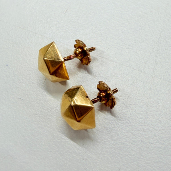 Boucles d'oreilles clou or jaune 18 K