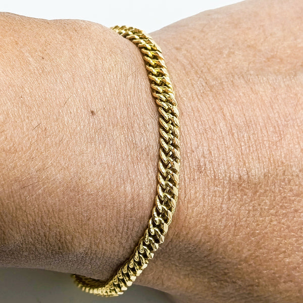 Bracelet Gourmette Maille Américaine en Or Jaune 18 Carats