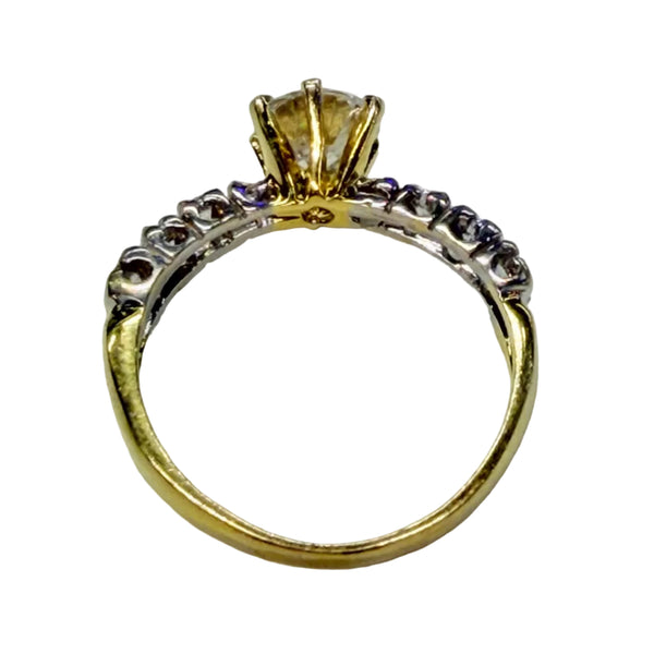 Bague or jaune 18k avec zirconium Taille 56