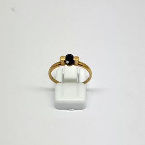 Bague Or Jaune 18K avec Onyx - Taille 56