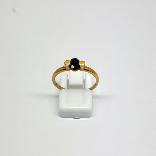 Bague Or Jaune 18K avec Onyx - Taille 56