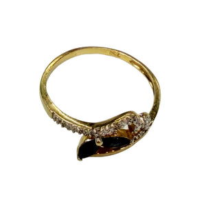 Bague en or jaune 18k, saphirs et diamants Taille 55