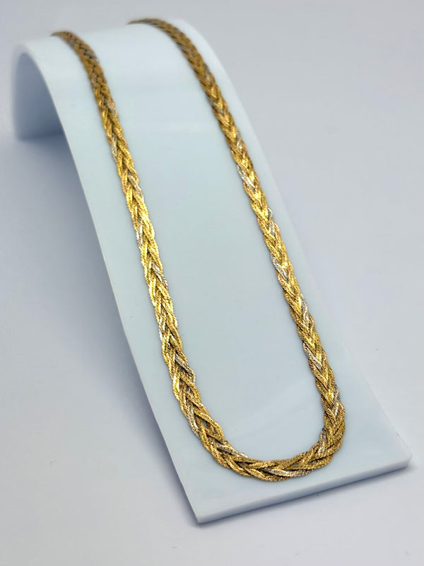 Collier Princesse Tressé Trois Ors 18 Carats