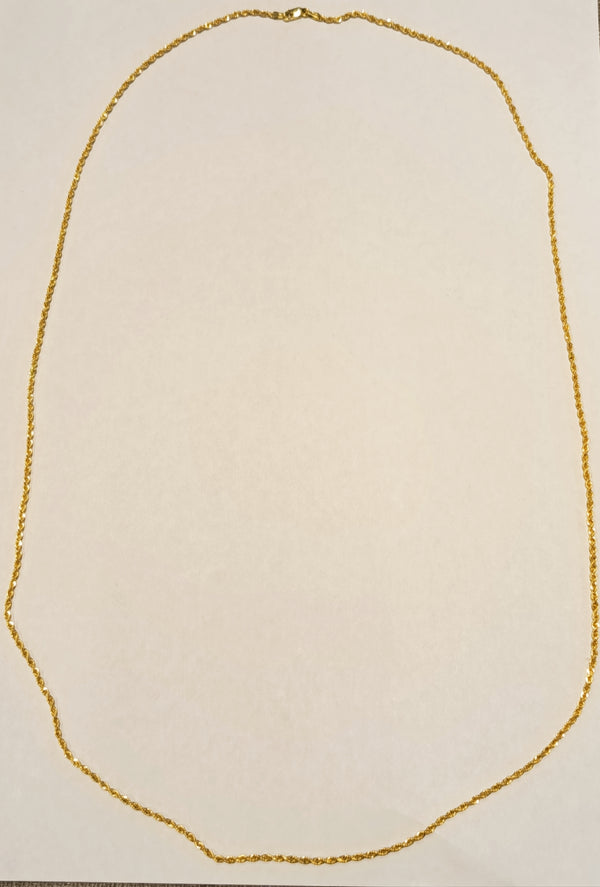 Sautoir en Or Jaune 18 Carats, Maille Corde