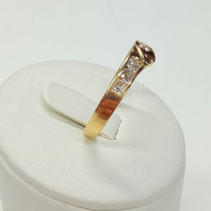 Bague Or Jaune 18K avec Diamants - Taille 58