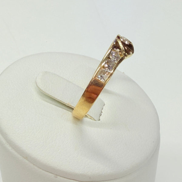 Bague Or Jaune 18K avec Diamants - Taille 58