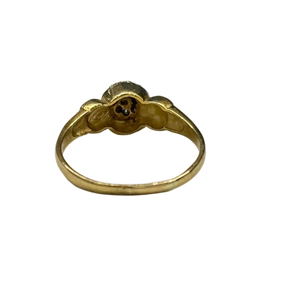 Bague avec Zirconiums en Or Jaune 18K - Taille 53