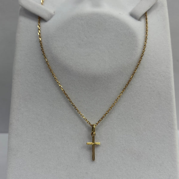 Pendentif Croix en Or Jaune 18 K