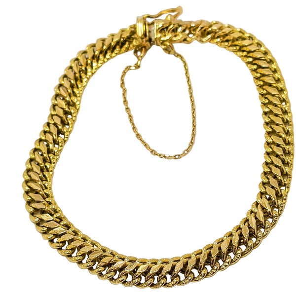 Bracelet Gourmette Maille Américaine en Or Jaune 18 Carats