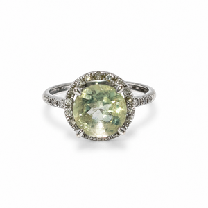 Bague Solitaire Or Gris 18K Mauboussin avec Diamants et Topaze - Taille 51