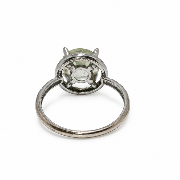 Bague Solitaire Or Gris 18K Mauboussin avec Diamants et Topaze - Taille 51