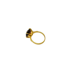 Bague Solitaire Or Jaune 18K avec Grenat - Taille 50