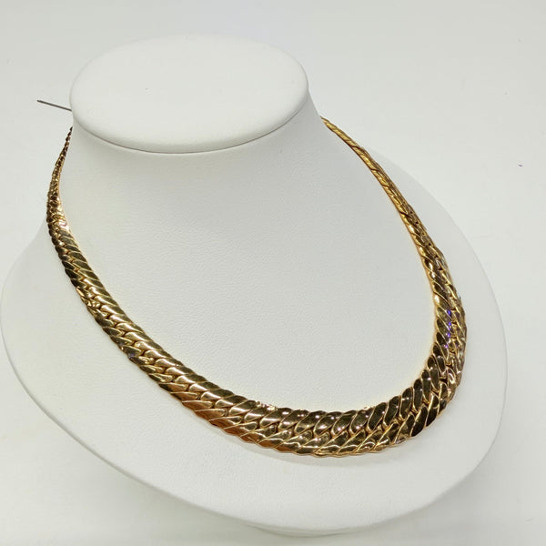 Collier Ras du Cou Maille Anglaise Or Jaune 18 Carats