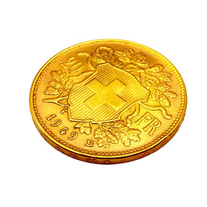 Pièce de 20 Francs Suisse Or Jaune 1949 Rare 20 Carats