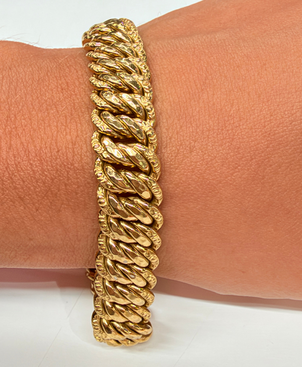 Bracelet Maille Américaine en Or Jaune 18k