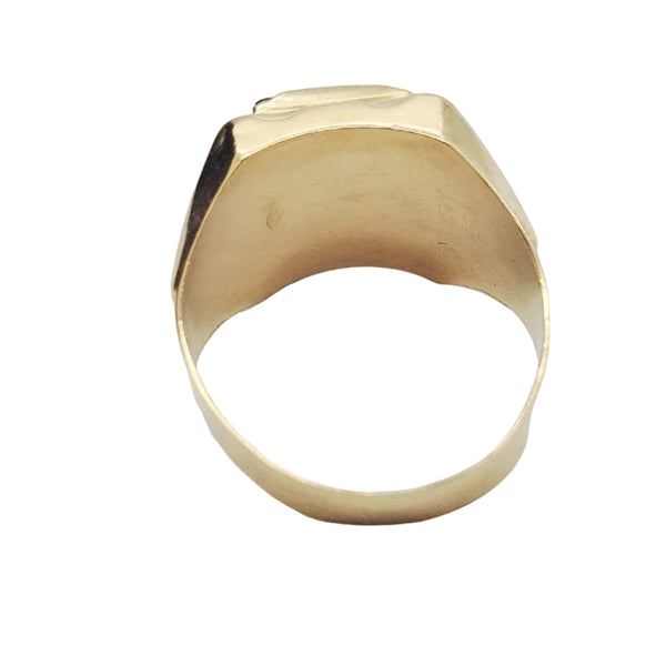 Chevalière en Or Jaune avec Onyx 18K Taille : 62