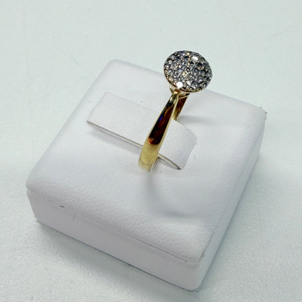 Bague en or jaune 18 K avec diamants - Taille 52