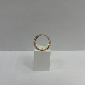 Bague Alliance en Or Jaune Blanc et Rose 18 Carats - Taille 55