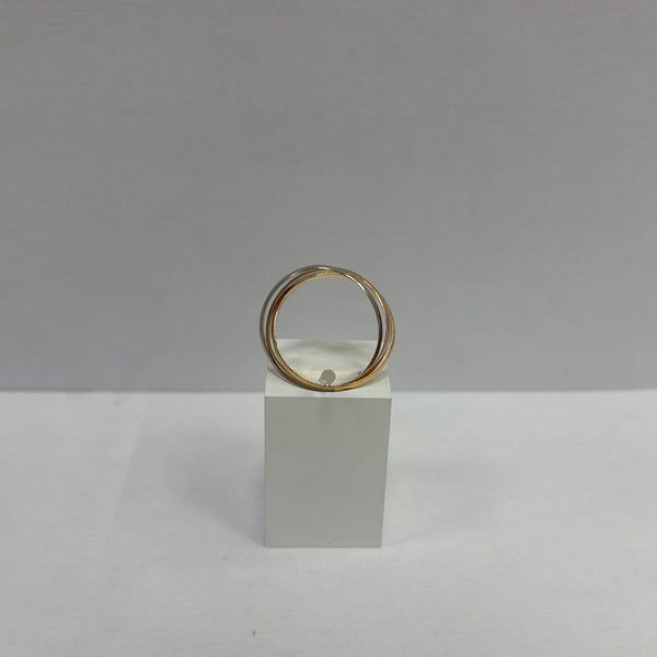 Bague Alliance en Or Jaune Blanc et Rose 18 Carats - Taille 55