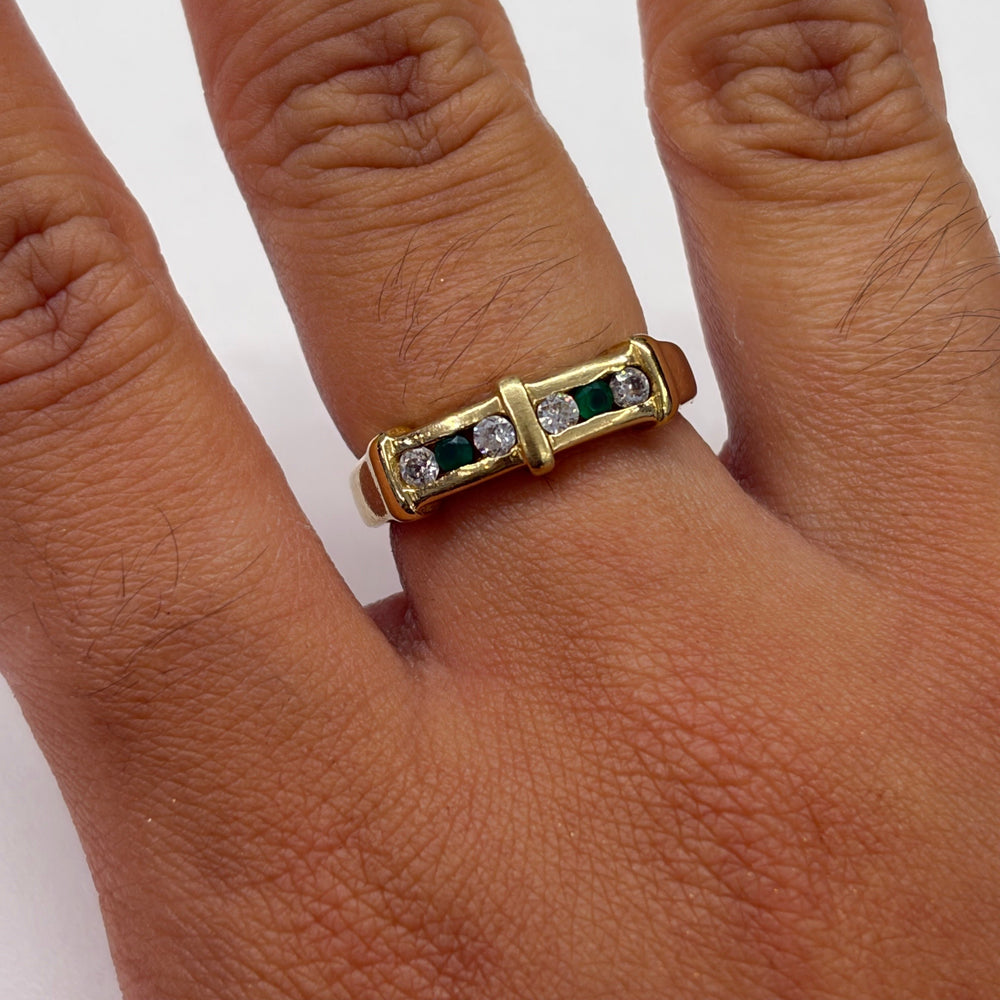 Bague en Or Jaune 18k avec Zirconiums - Taille 54