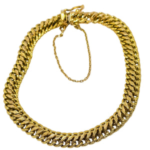 Bracelet Gourmette Maille Américaine en Or Jaune 18 Carats