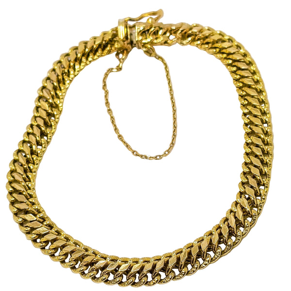 Bracelet Gourmette Maille Américaine en Or Jaune 18 Carats