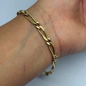 Bracelet Figaro en Or Jaune 18k