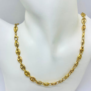 Collier Princesse Maille Grain de Café en Or Jaune 18K
