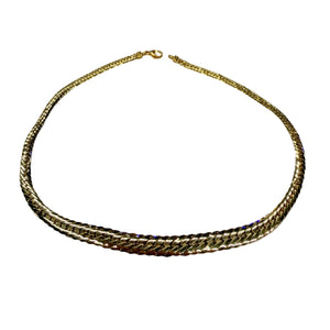 Collier Ras du Cou Maille Anglaise Or Jaune 18 Carats