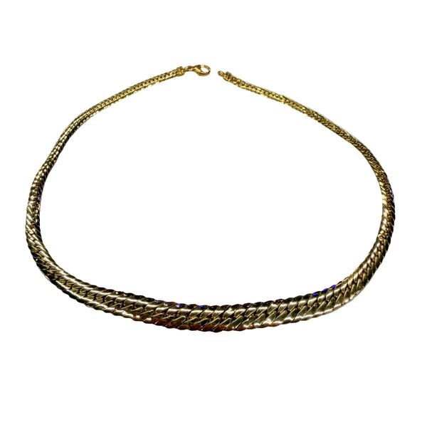 Collier Ras du Cou Maille Anglaise Or Jaune 18 Carats