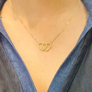 Collier Princesse en Or Jaune avec Mailles Forçat Torsadé 18K