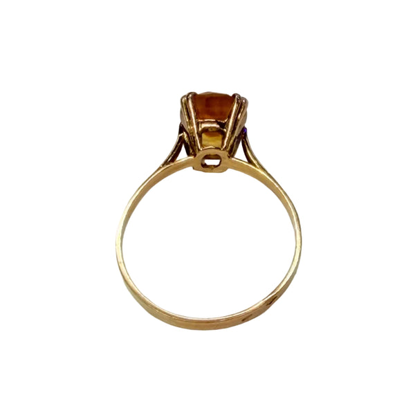 Bague en or jaune 18k avec citrine Taille 56