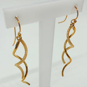 Boucles d'oreilles pendantes en or jaune 18 K