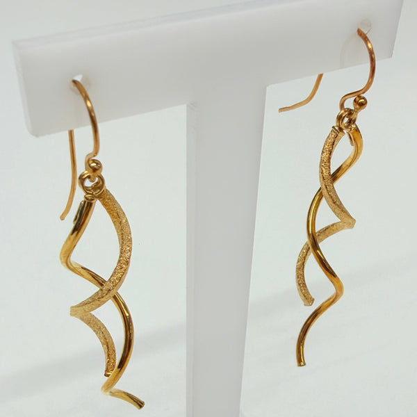 Boucles d'oreilles pendantes en or jaune 18 K