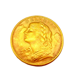 Pièce de 20 Francs Suisse Or Jaune 1949 Rare 20 Carats