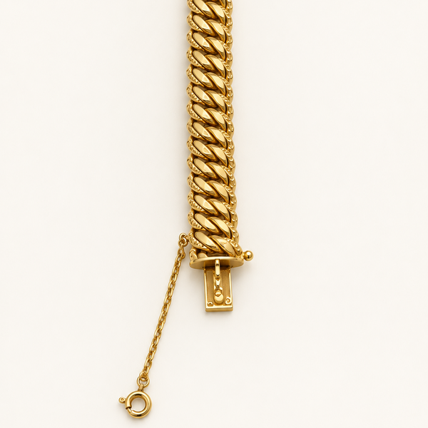 Bracelet Maillon Or Jaune 18 Carats Figaro Gourmette