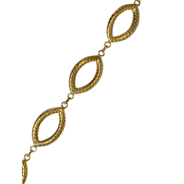 Bracelet Maillon en Maille Marquise en Or Jaune 18 Carats