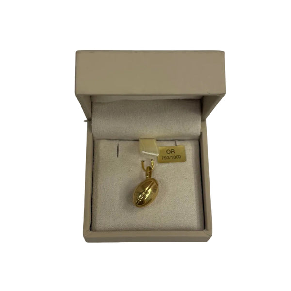 Pendentif Ballon de Rugby en Or Jaune 18k
