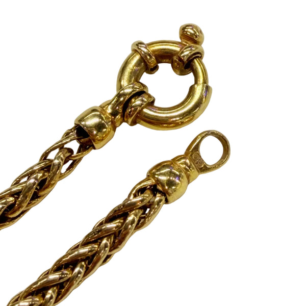 Collier Ras du Cou avec Maille Palmier en Or Jaune 18 K