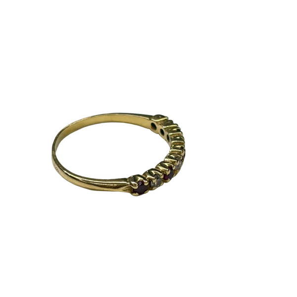 Bague en Or Jaune avec Zirconiums et Grenats 18K Taille 55
